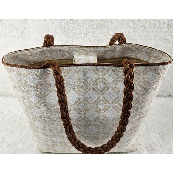 LIZ AND CO Signature Logo Faux Leather Top Snap Tote Shoulder Shopper Bag - Picture 11 of 13